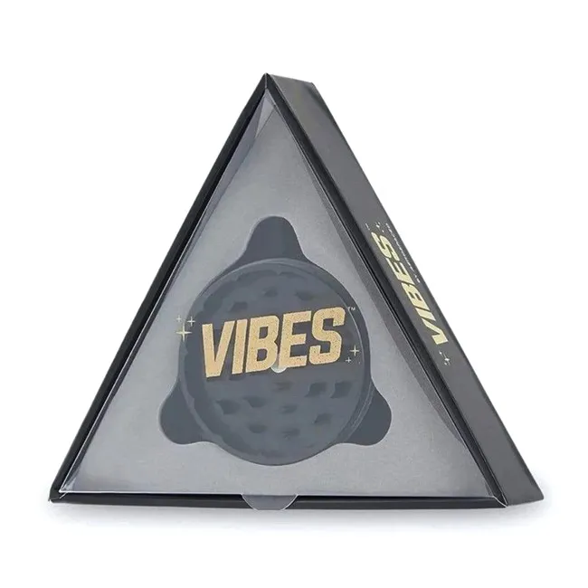 vibes black 4 piece grinder packaging