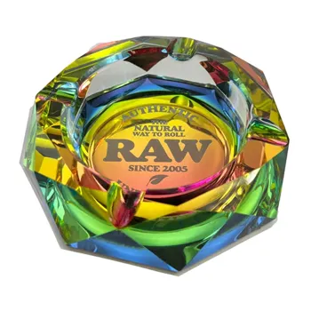 Save 15% on RAW Rainbow Glass Ashtrays at Smokerolla