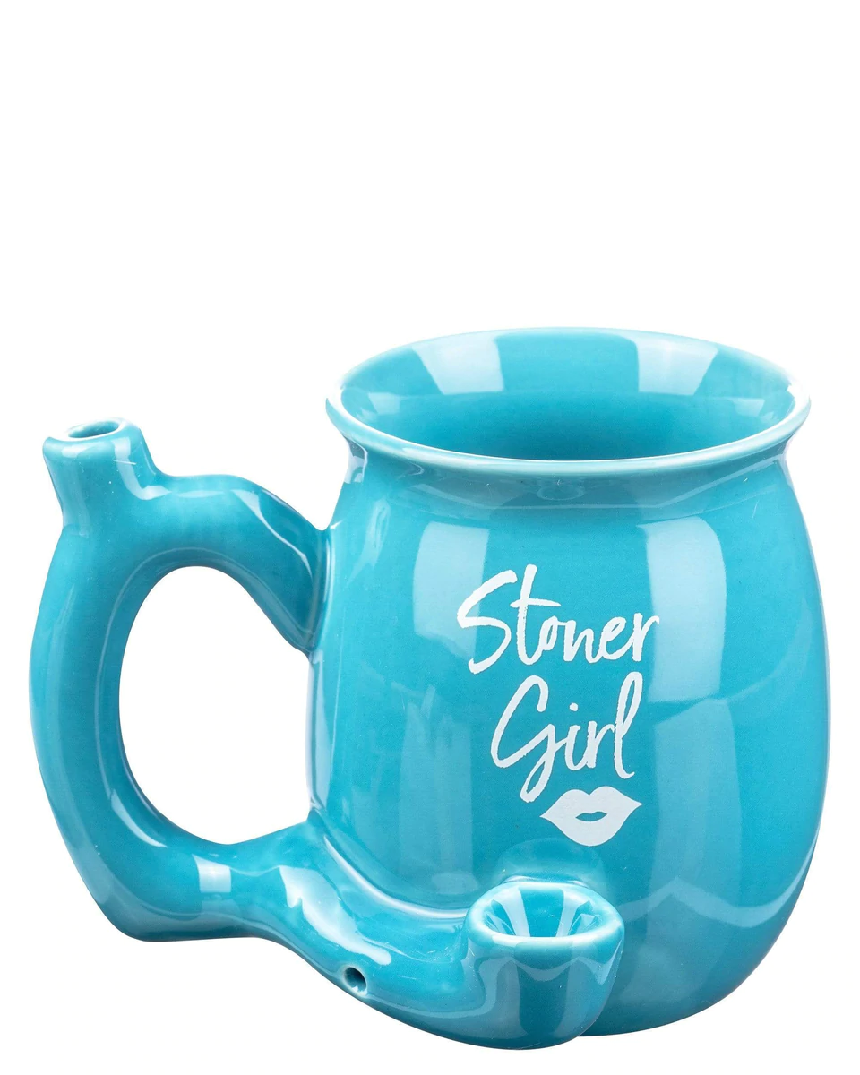 roast toast stoner girl pipe mug blue hand pipe prt 82429