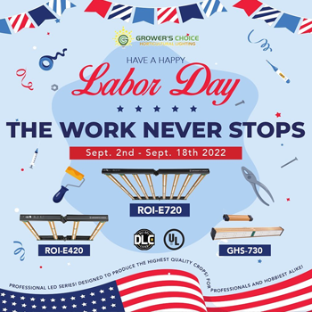 Grower's Choice Labor Day Sale at LED Grow Lights Depot