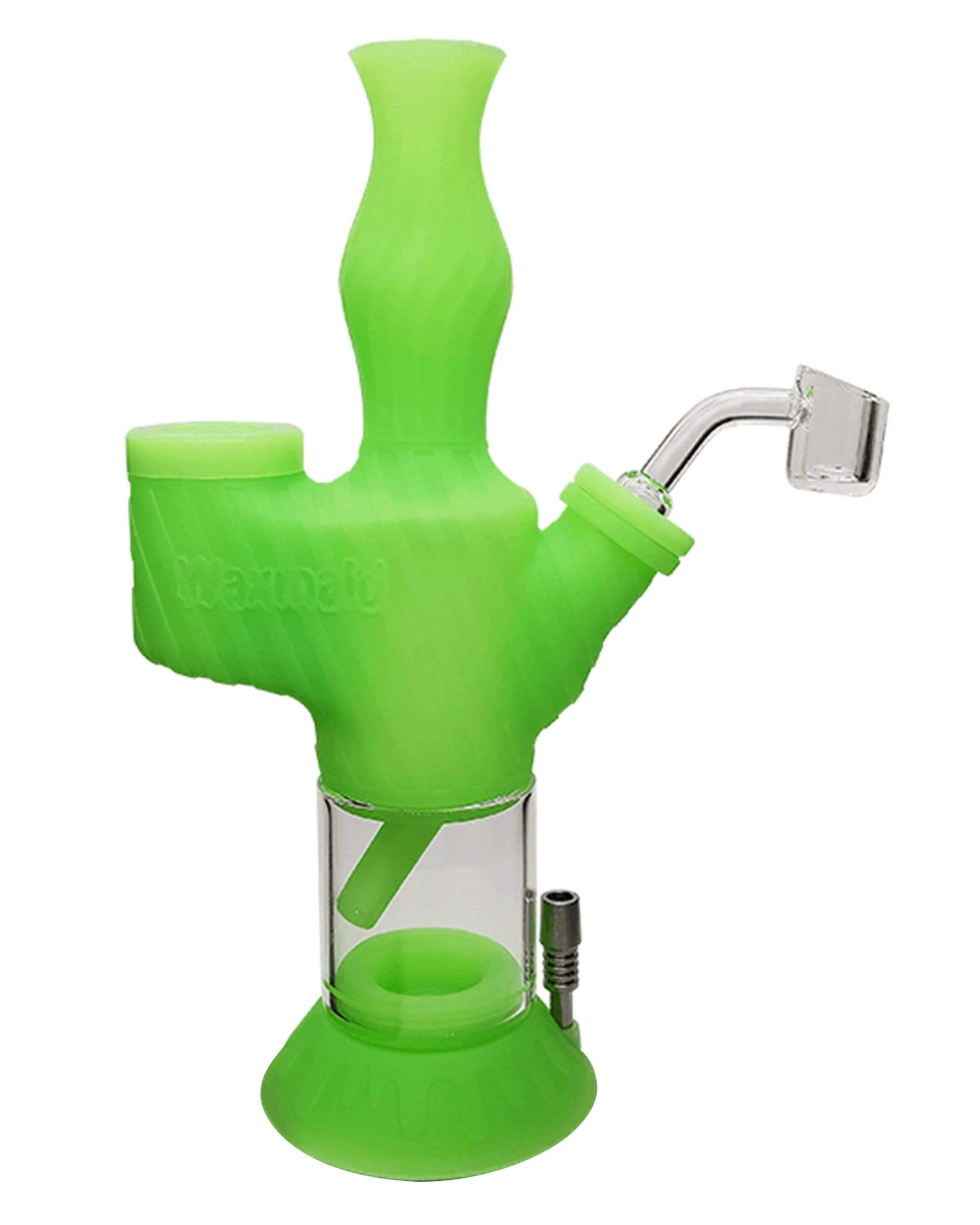 waxmaid soldier 2 in 1 water pipe nectar collector glow green bong 723685130151 28301213007946