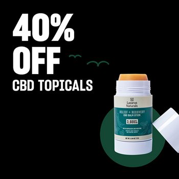 Save 40% on CBD Topicals at Lazarus Naturals