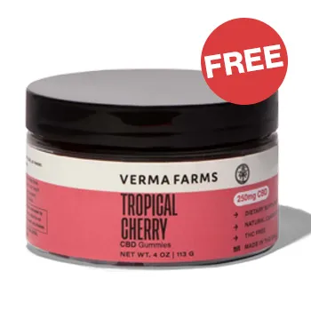 Get FREE Tropical Cherry CBD Gummies at Verma Farms