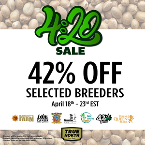 Save 42% on selected breeders at  True North Seedbank